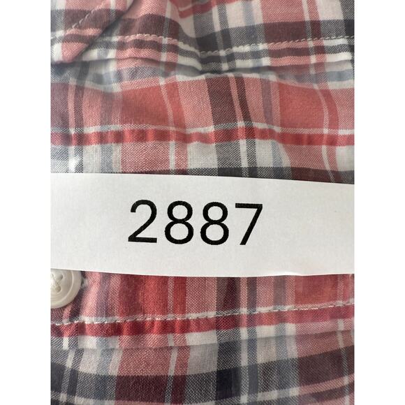 Croft & Barrow Size L Quick Dry Plaid Casual Button Shirt Red Gray Short Sleeve - Picture 9 of 9